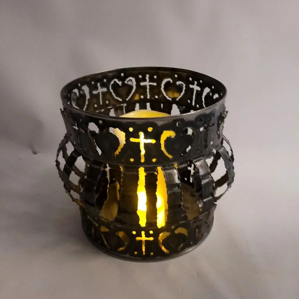 VTG Tin Can Luminary Candle Holder‎ 6